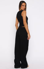 Club 14 Allie Wide Leg Sweatpants Black