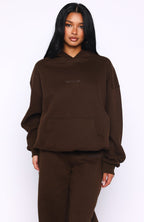 Come A Long Way Oversized Hoodie Chocolate