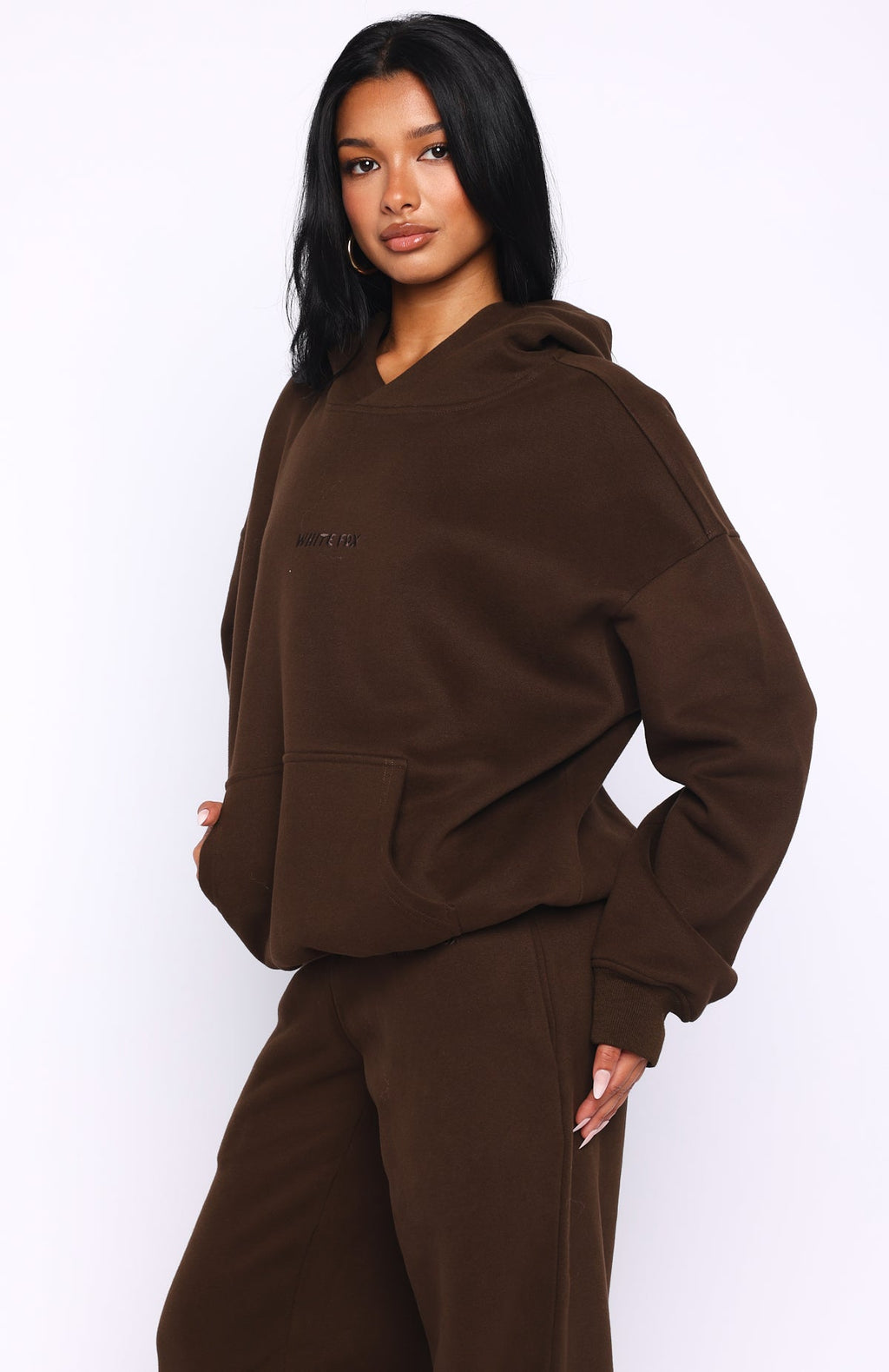 Come A Long Way Oversized Hoodie Chocolate