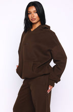 Come A Long Way Oversized Hoodie Chocolate