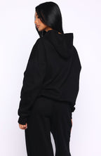 Come A Long Way Oversized Hoodie Black