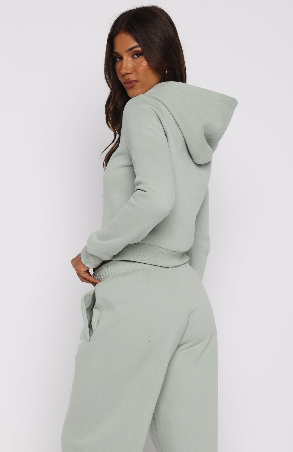 Comfy And Cute Slim Zip Front Hoodie Seafoam