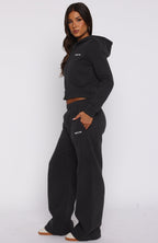 Comfy And Cute Wide Leg Sweatpants Charcoal