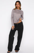 Courtside Seated Long Sleeve Top Leopard