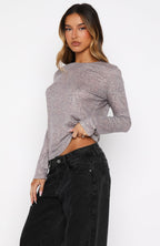 Courtside Seated Long Sleeve Top Leopard