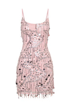 Decadent Daze Beaded Mini Dress Baby Pink