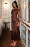 Defied The Odds Off Shoulder Lace Maxi Dress Wine
