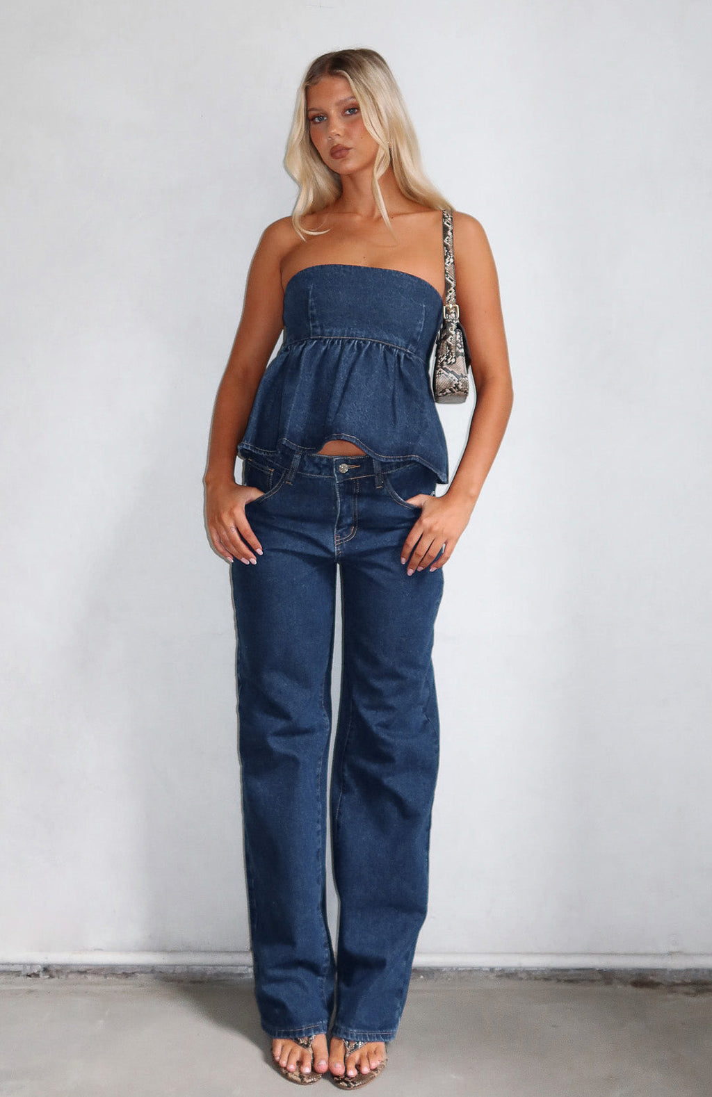 Dedicated To Growth Denim Top Dark Blue