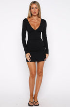 Diva Energy Long Sleeve Mini Dress Black