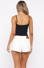 Do This Again Denim Shorts Off White