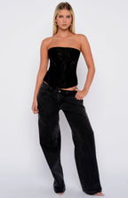 Don't Be Indecisive Strapless Bustier Black
