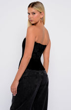 Don't Be Indecisive Strapless Bustier Black