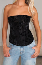 Don't Be Indecisive Strapless Bustier Black