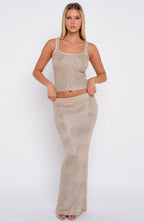 Down For Me Sequin Knit Top Champagne