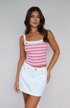 Electric Energy Tank Top Pink Stripe