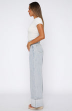Ellie High Rise Wide Leg Jeans Glacier Blue