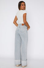 Ellie High Rise Wide Leg Jeans Glacier Blue