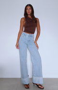 Ellie High Rise Wide Leg Jeans Glacier Blue