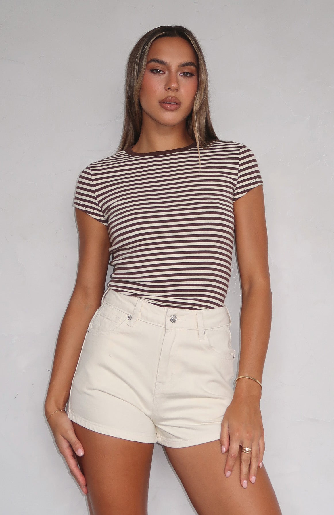 Emerson Denim Shorts Cream