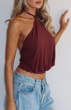Endless Moment Halter Top Burgundy