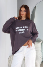 Feel The Vibe Long Sleeve Tee Charcoal