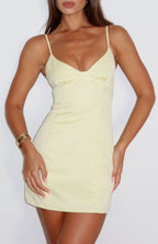 Feeling Tipsy Mini Dress Lemon
