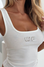Flirt Alert Rib Tank White