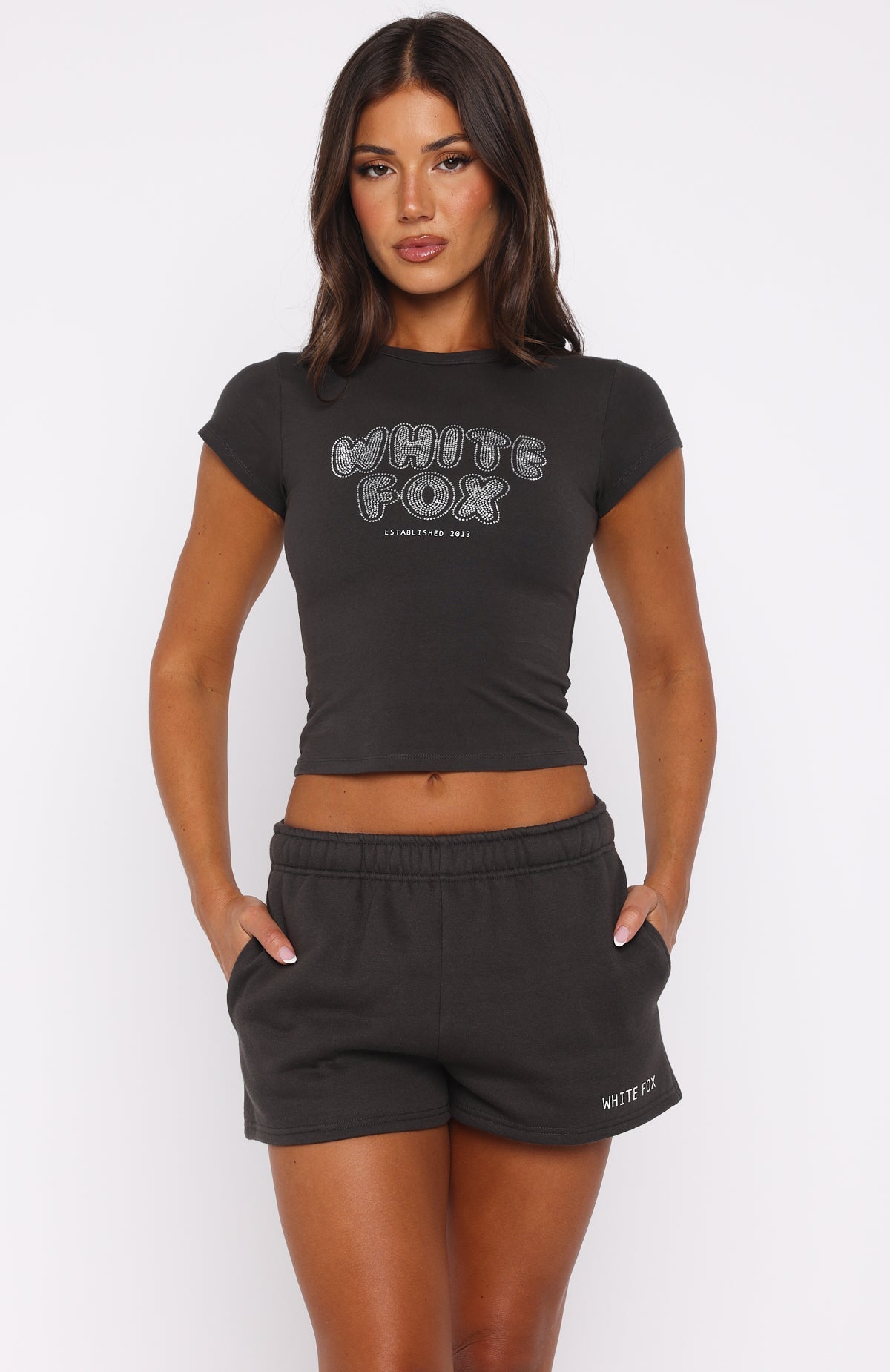 Forever Is Ours Baby Tee Charcoal