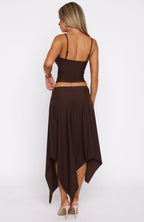 Free All Night Midi Skirt Chocolate