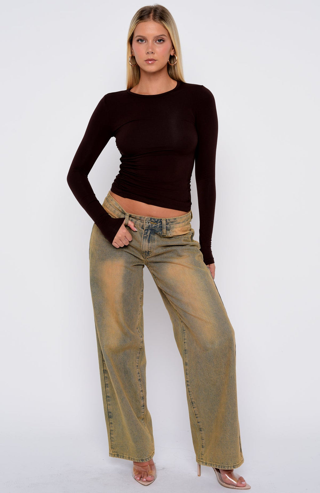 Game Over Long Sleeve Top Dark Chocolate