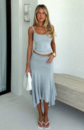 Dressing Up Midi Skirt Grey Marle