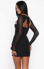 Get Into It Long Sleeve Mini Dress Black