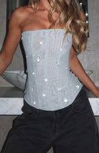 Good Fortune Strapless Bustier Mist