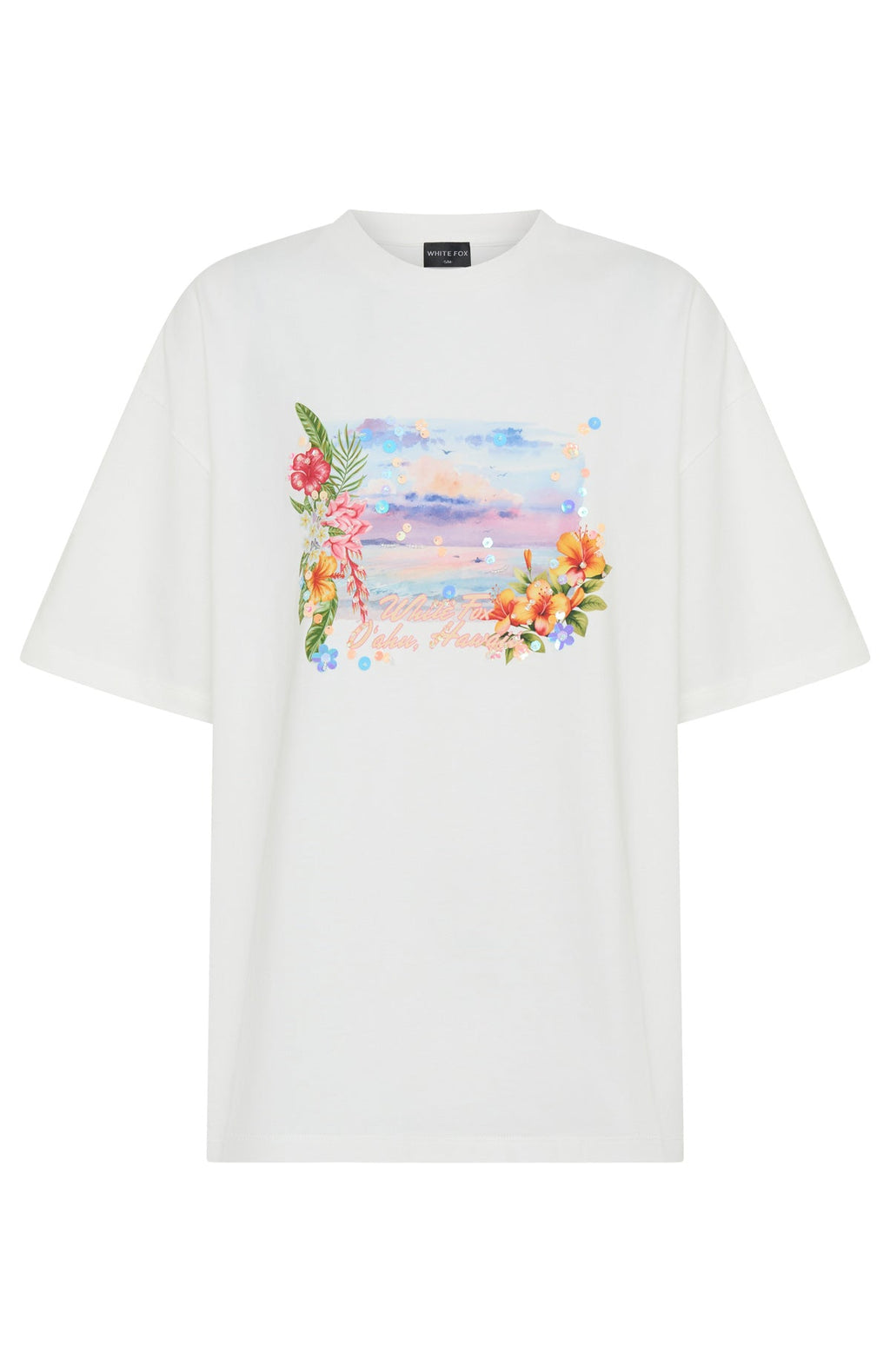 Hawaii Holiday Oversized Tee White