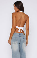 Here For Me Halter Top White