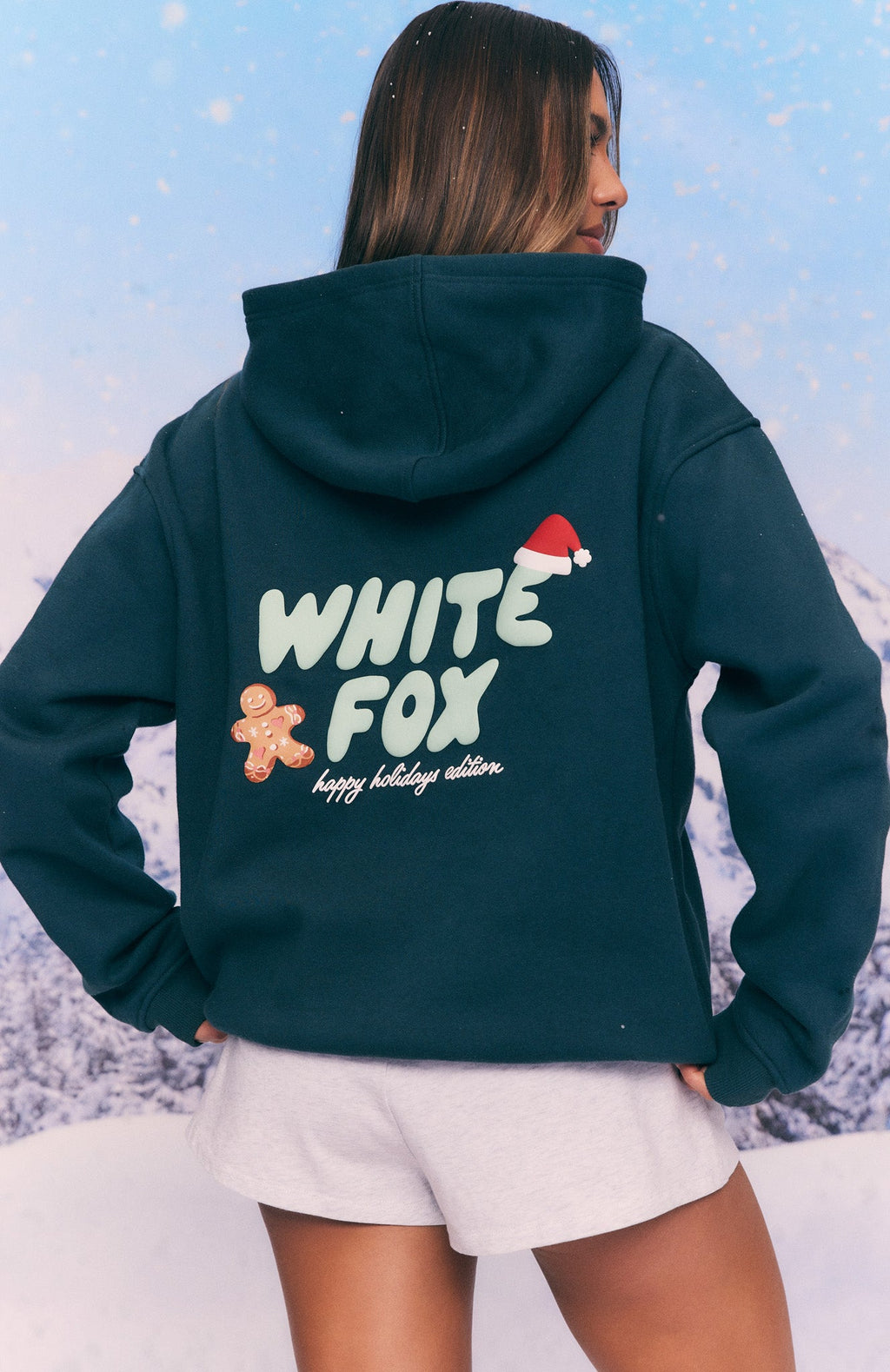 Holly Jolly Christmas Oversized Hoodie Pine