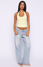 Honey Hustle Halter Top Lemon