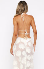 Hot Nights Halter Top Cream