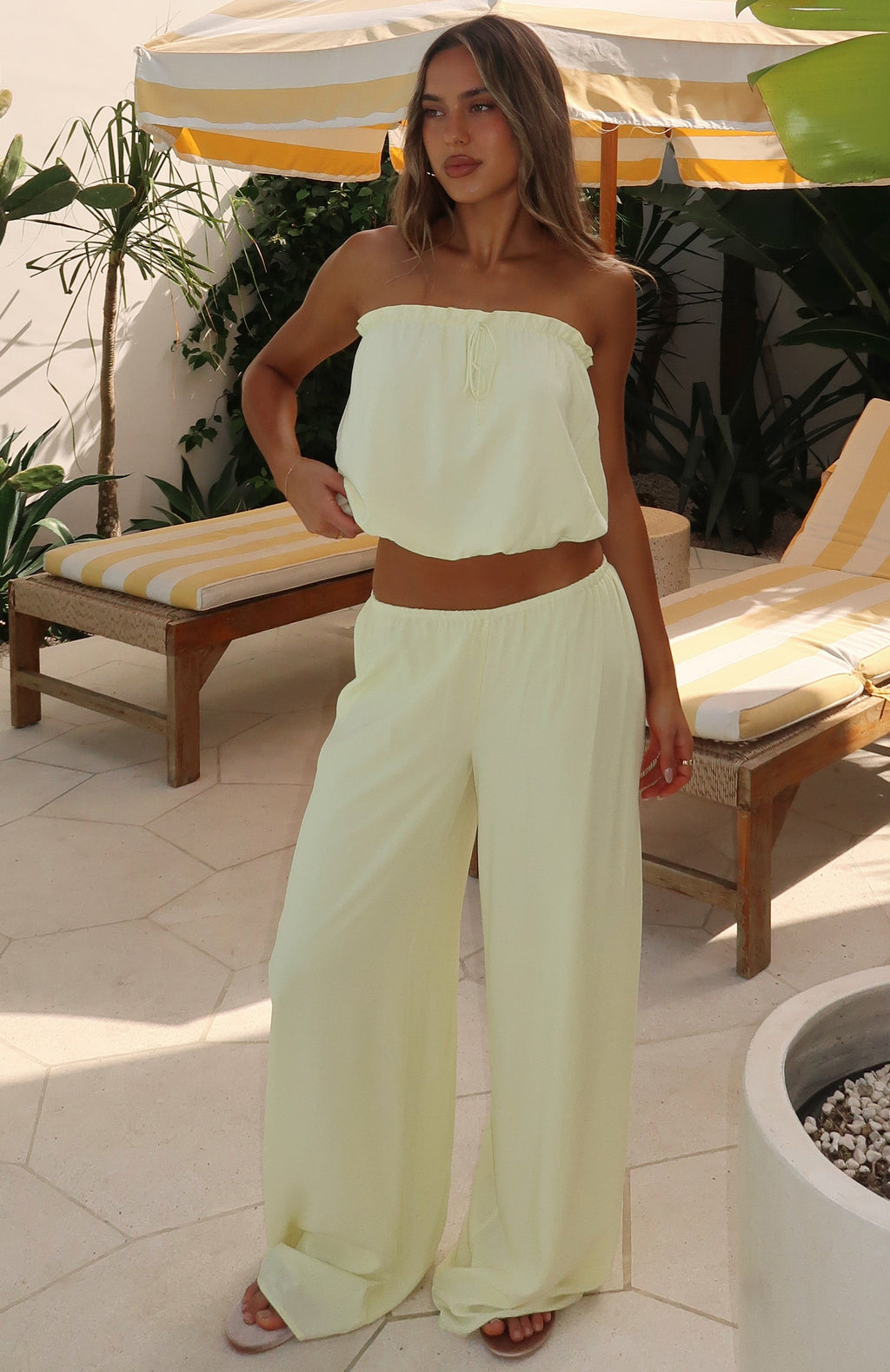 Golden Child Strapless Top Lemon