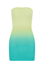 Hotter Than The Sun Crochet Mini Dress Lemon/Teal Ombre