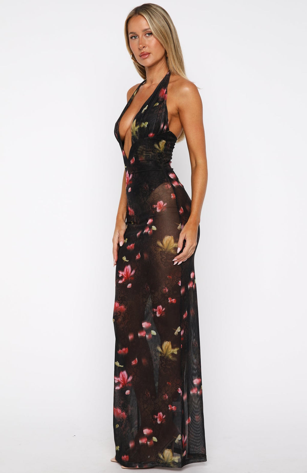 I Only Wish Halter Maxi Dress Lace And Bloom