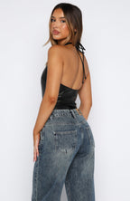 I Think I'm Ready PU Bodysuit Black