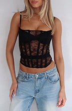 I'm Irreplaceable Lace Bustier Black
