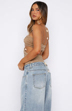 If You Know Halter Top Champagne