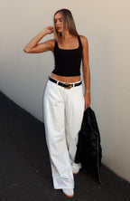 Iris Low Rise Wide Leg Jeans Off White