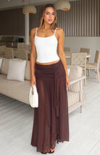 It's Showtime Maxi Skirt Chocolate