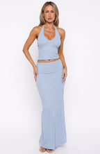 Just Cruisin Halter Top Dusty Blue