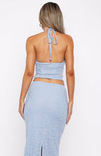 Just Cruisin Halter Top Dusty Blue