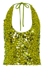 Just Over You Sequin Halter Top Kiwi