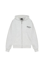 Just Try Again Boxy Zip Front Hoodie Grey Marle